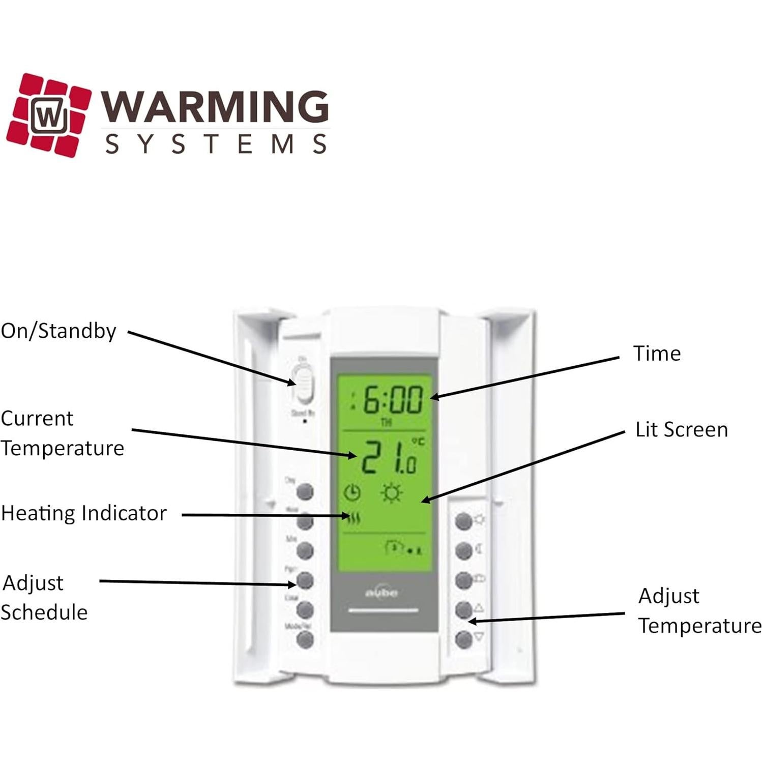 Mat calefacción suelo radiante Warming Systems 50 m² con termostato