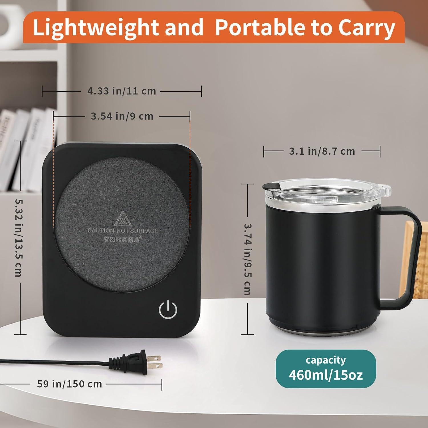Juego Calentador de Tazas VOBAGA con Taza 15 oz y 3 Temperaturas