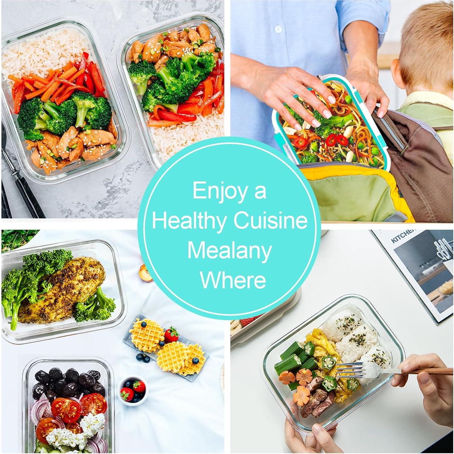 10 Contenedores de Vidrio Herméticos VERONES 625ml Verde