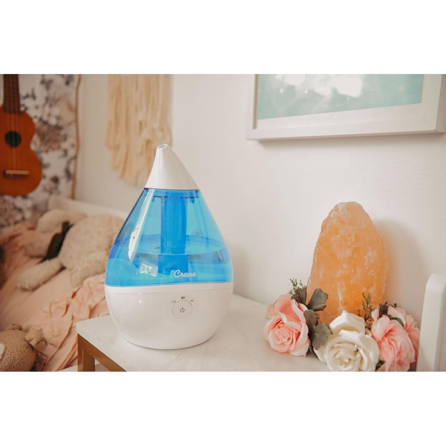Humidificador ultrasónico Crane Droplet 1.89L azul y blanco