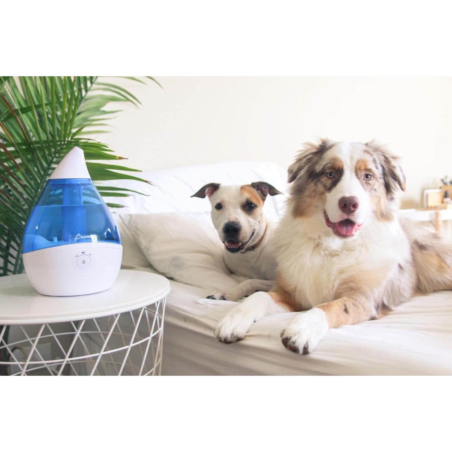 Humidificador ultrasónico Crane Droplet 1.89L azul y blanco