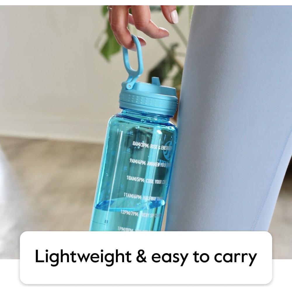 Botella de Agua Motivacional Takeya Tritan 946 ml Azul Brisa