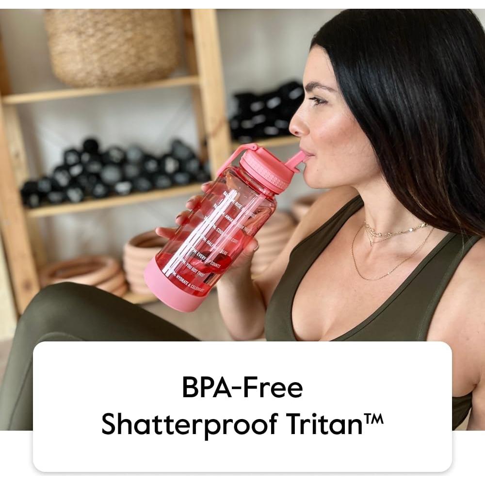 Botella de Agua Motivacional Takeya Tritan 946 ml Azul Brisa