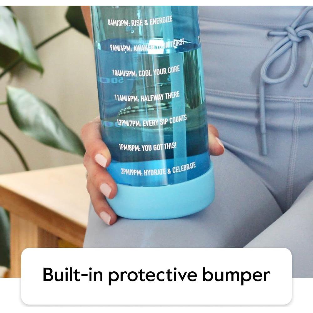 Botella de Agua Motivacional Takeya Tritan 946 ml Azul Brisa