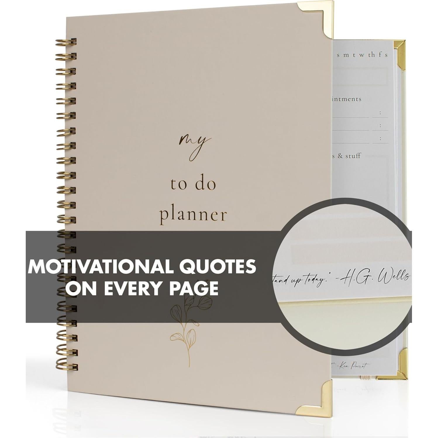 Planificador Diario ZICOTO Beige - Cuaderno de Tareas 120 Páginas