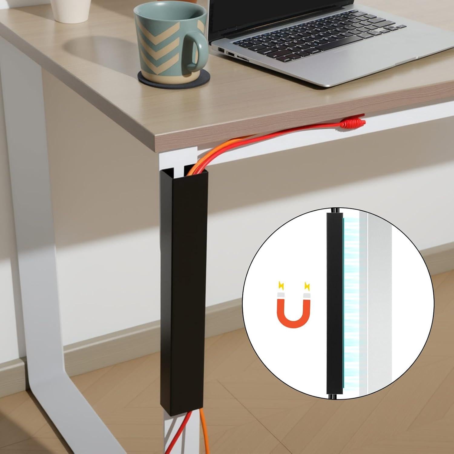 Canal de Gestión de Cables Magnético Blulu 35.56 cm Negro - 2 Piezas