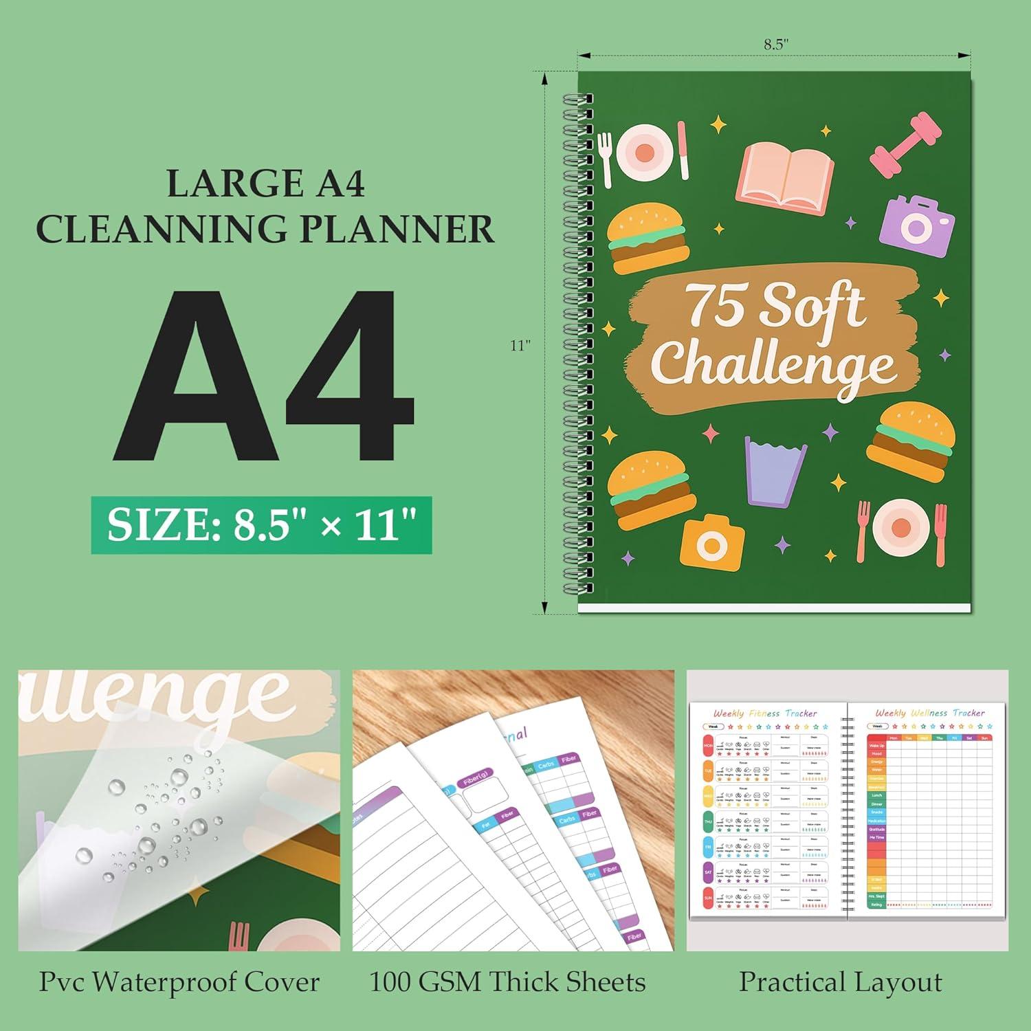 Diario de Desafío Suave 75 Días XIMDY Verde - Planificador Personalizable