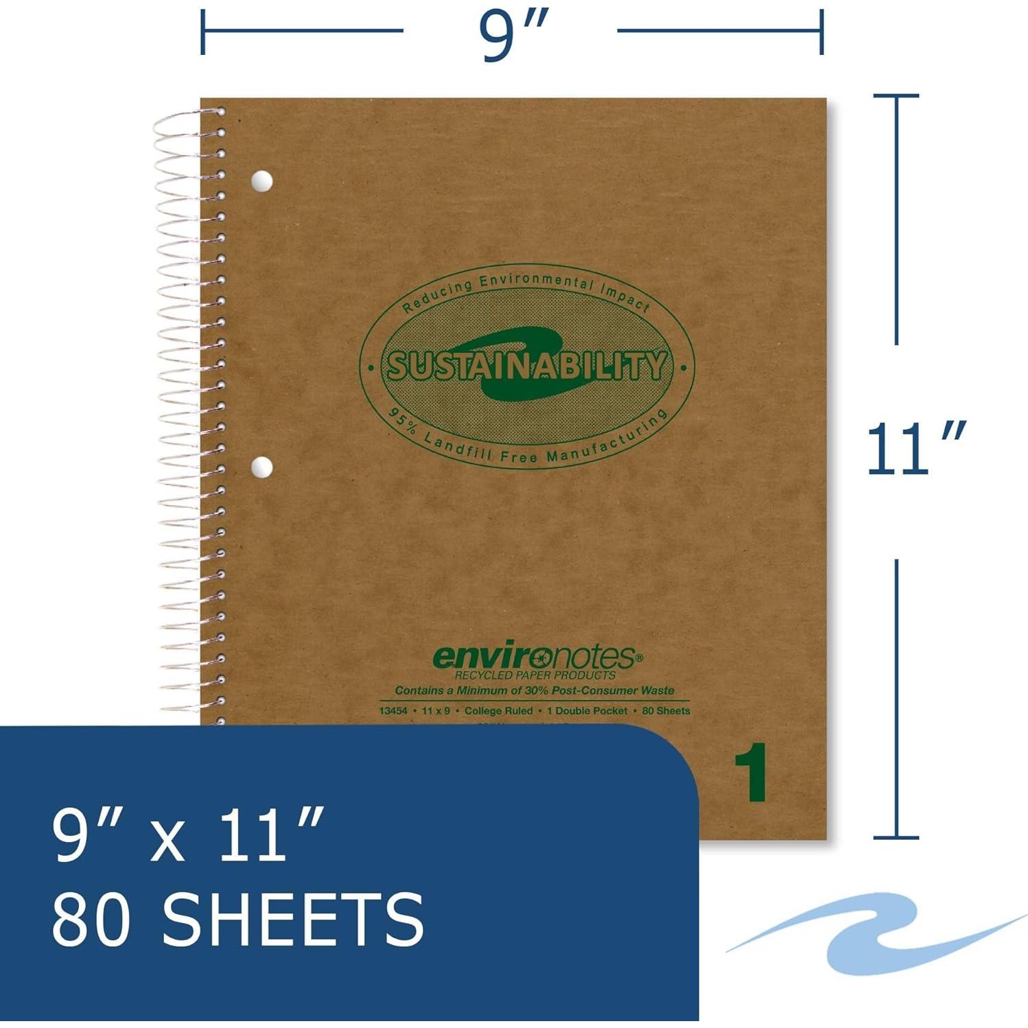 Cuaderno Espiral Reciclado Roaring Spring 28x23cm 80 Hojas
