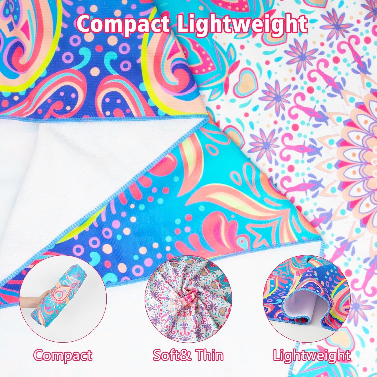 Toalla de Playa Microfibra CCILAND 180x81cm Colorido Secado Rápido