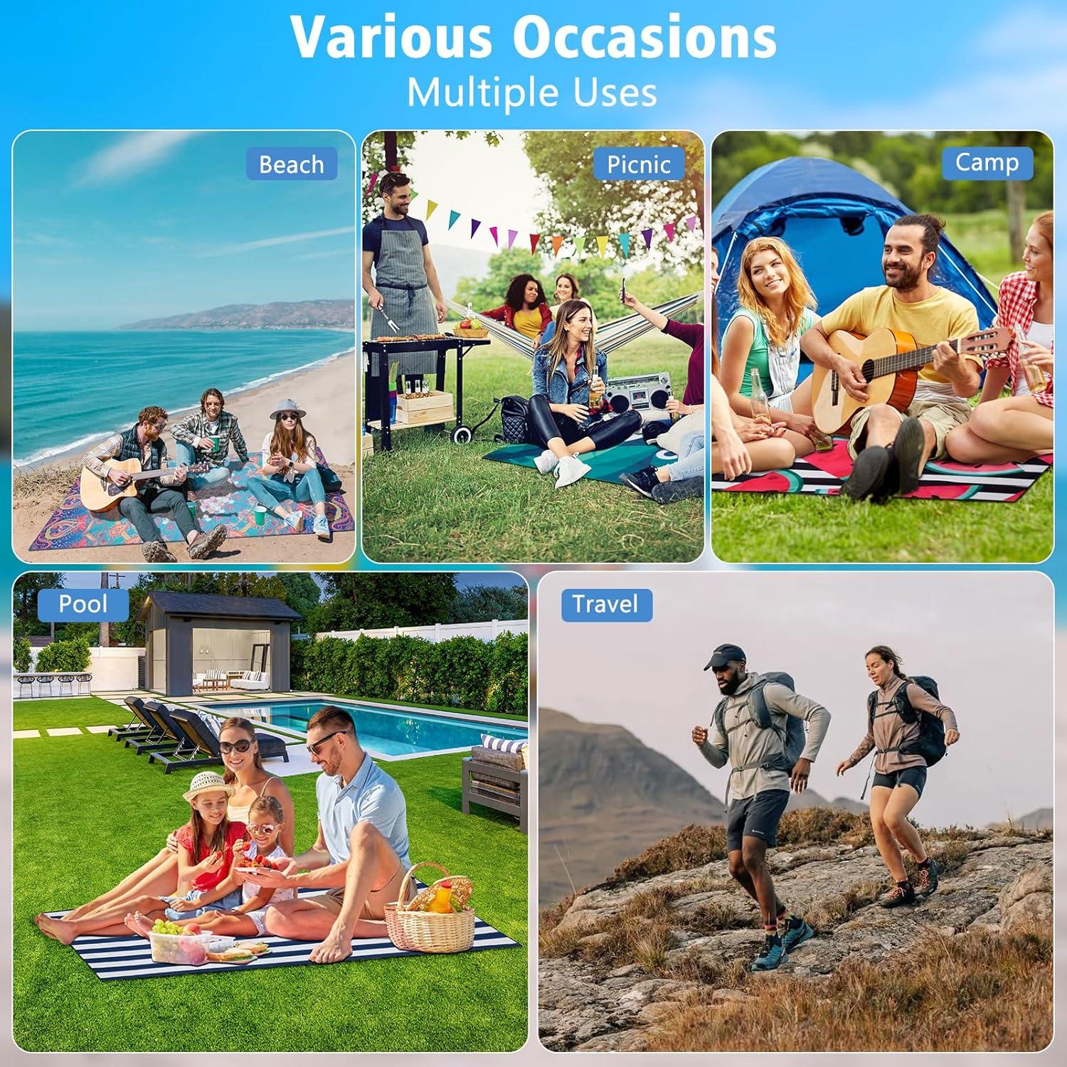 Toalla de Playa Microfibra CCILAND 180x81cm Colorido Secado Rápido