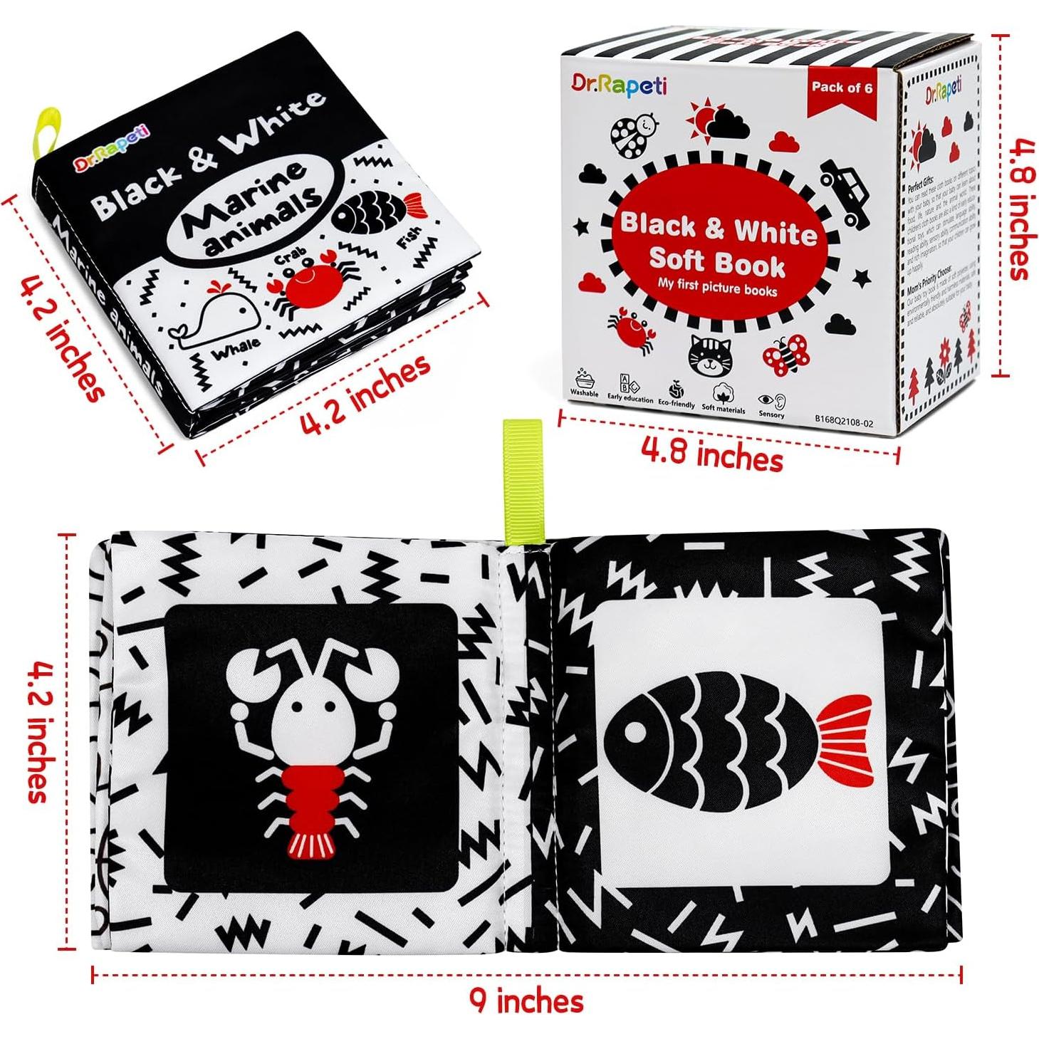 Libros de Tela Suaves Dr.Rapeti para Bebés - Paquete de 6