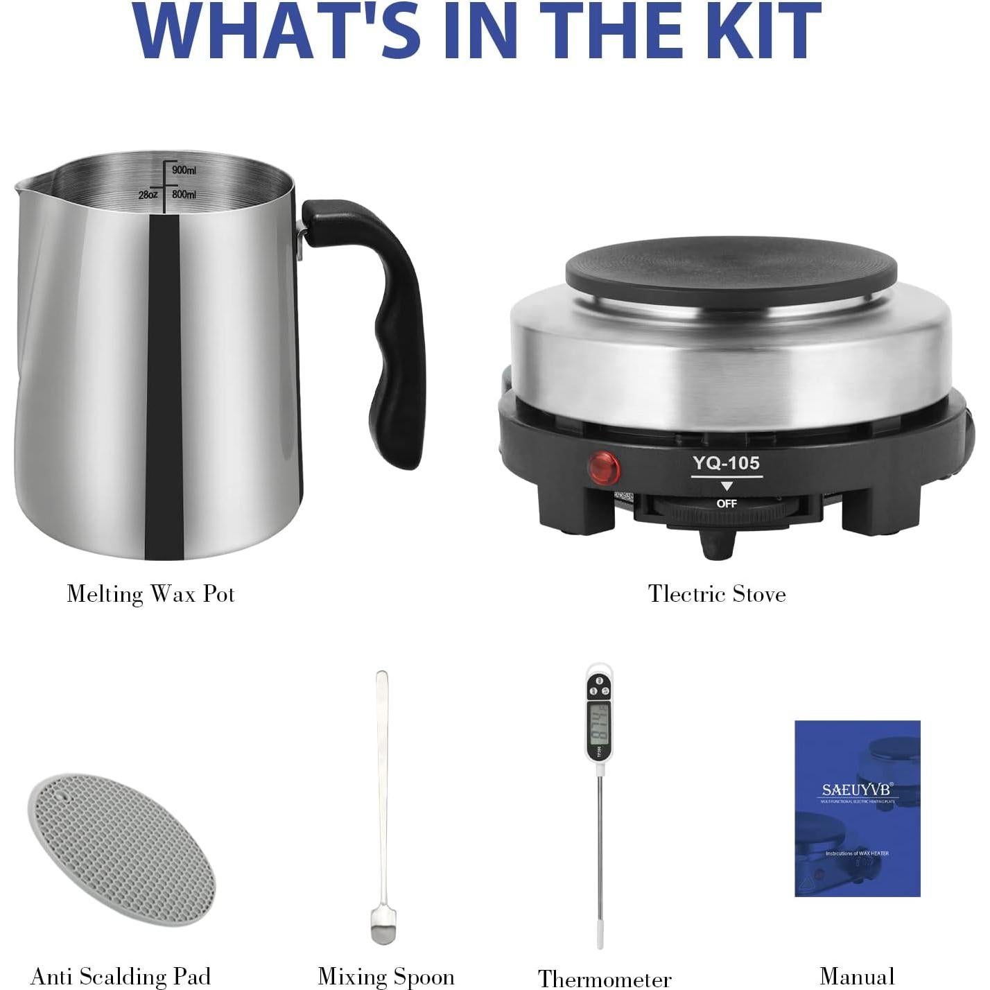 Kit de Fabricación de Velas SAEUYVB con Placa Caliente 900ml