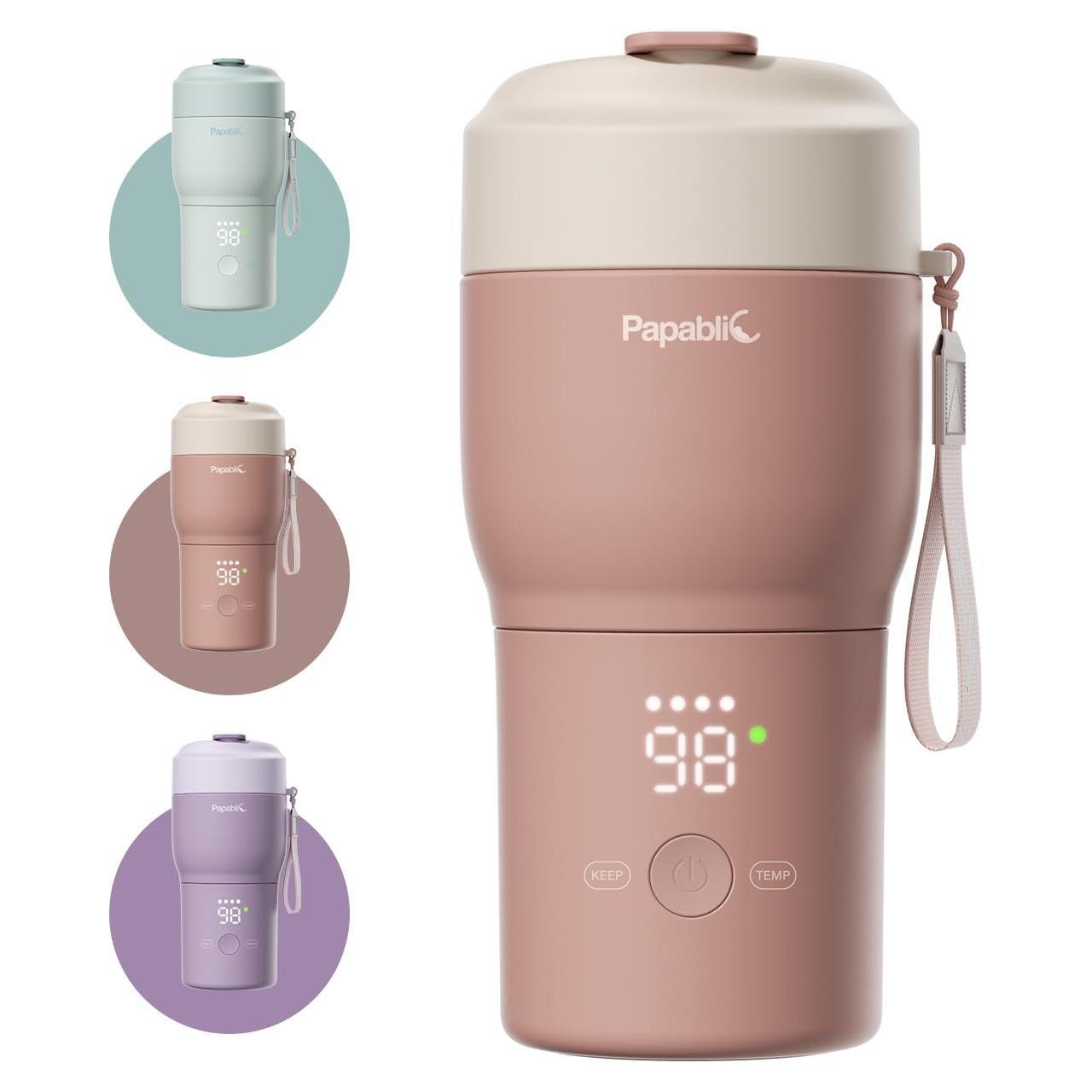 Calentador de Botellas Portátil Papablic Pro Rosa Almendra 30W