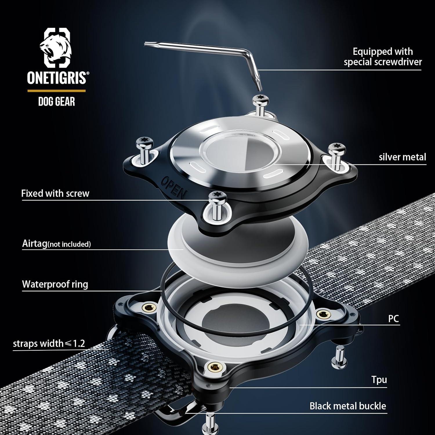 Soporte Protector OneTigris para Air Tag - Impermeable Negro