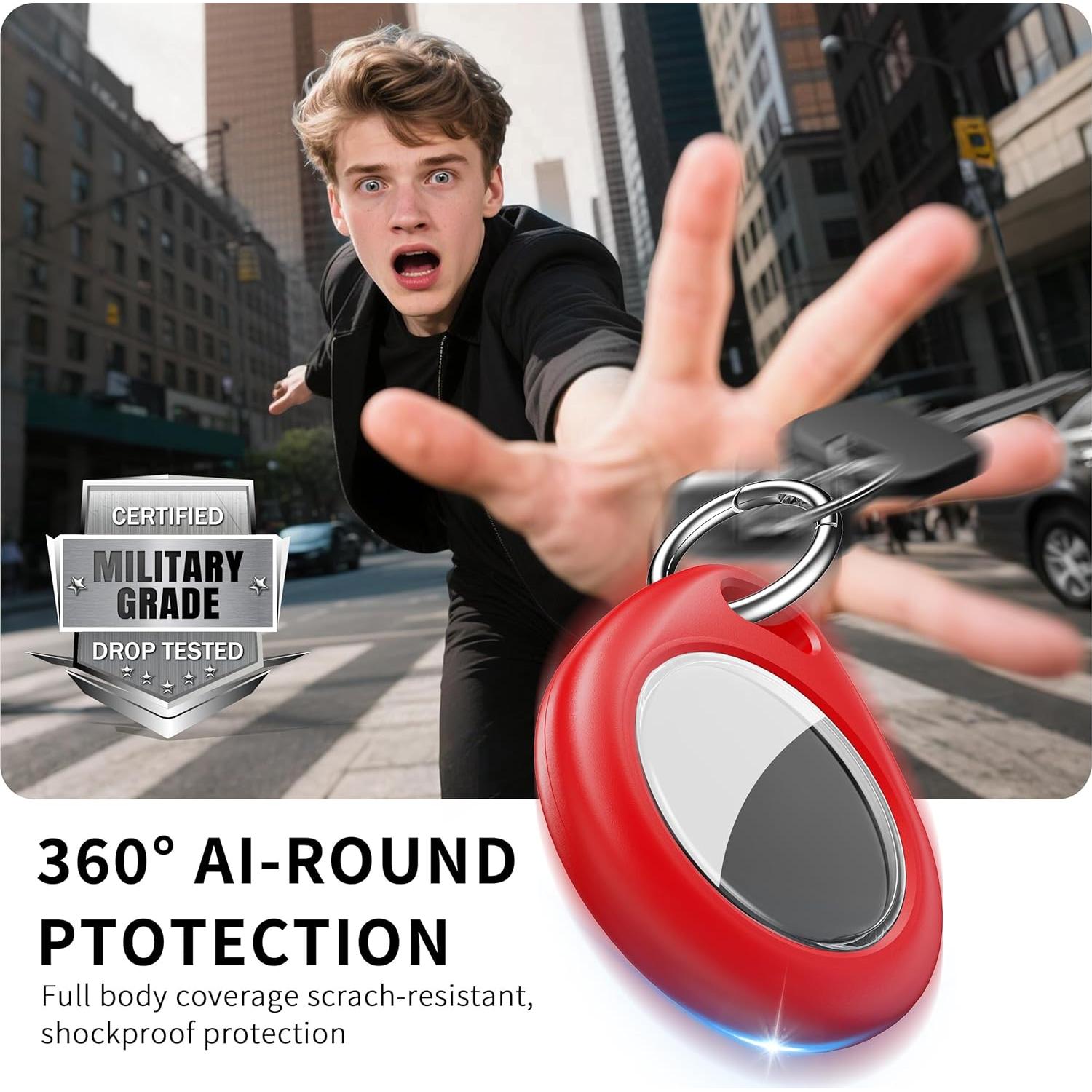 Funda Protectora para AirTag RFUNGUANGO - Paquete de 4 Colores