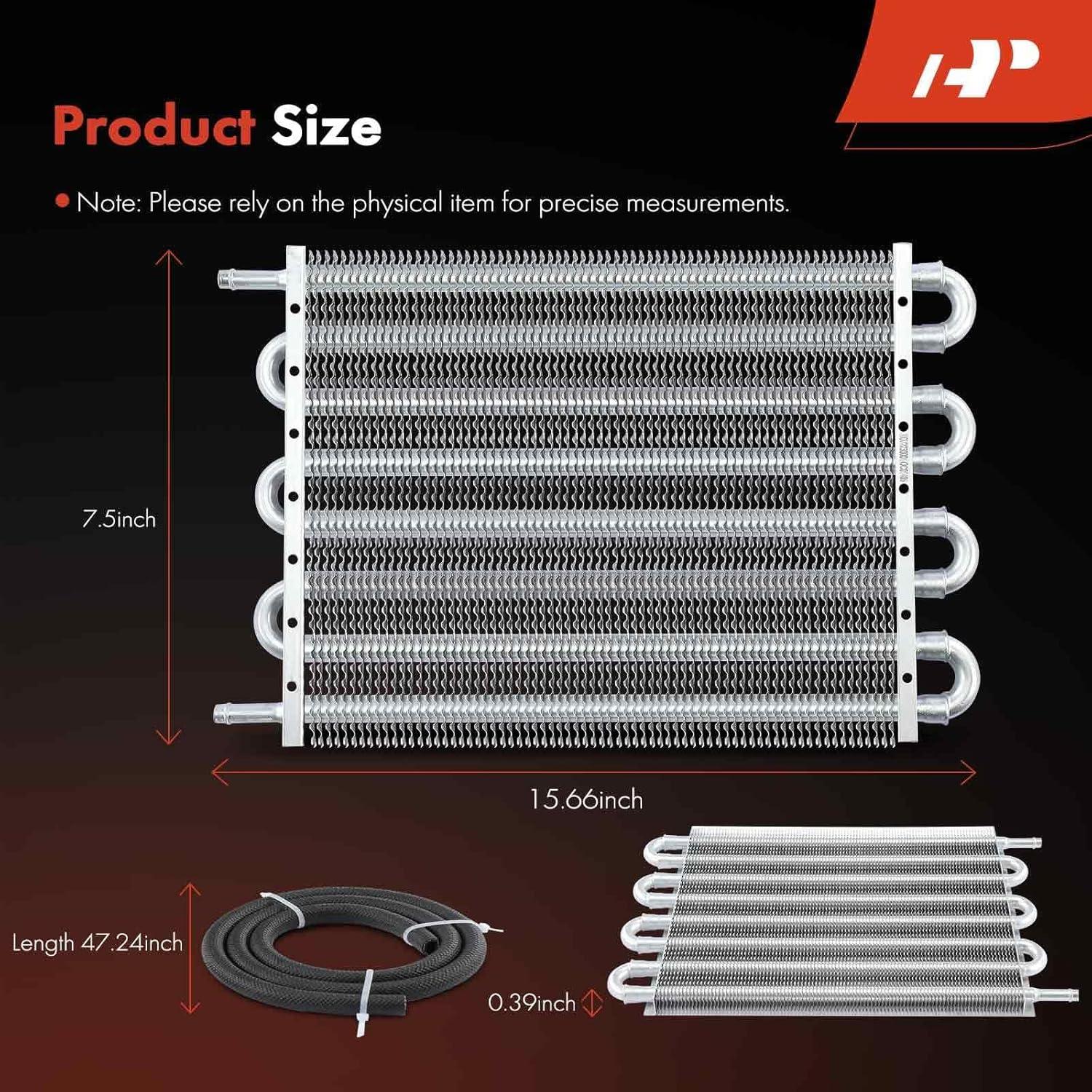 Enfriador de Aceite de Transmisión A-Premium 8 Filas Aluminio