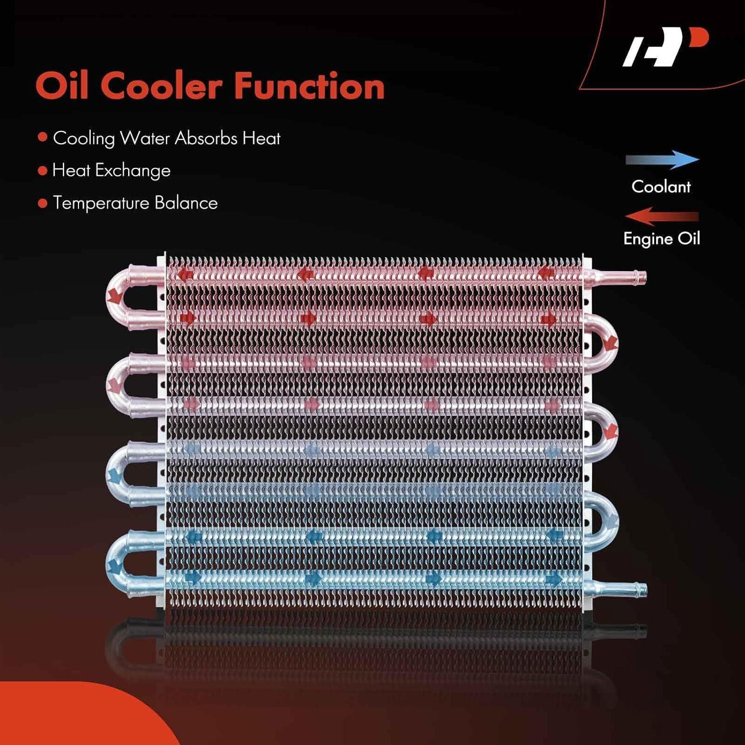 Enfriador de Aceite de Transmisión A-Premium 8 Filas Aluminio