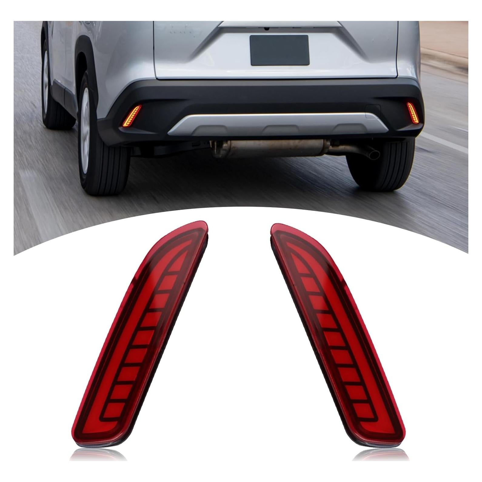 Luz Reflectora LED Parachoques Trasero BINQIGOO Toyota Corolla Cross 2021-2023