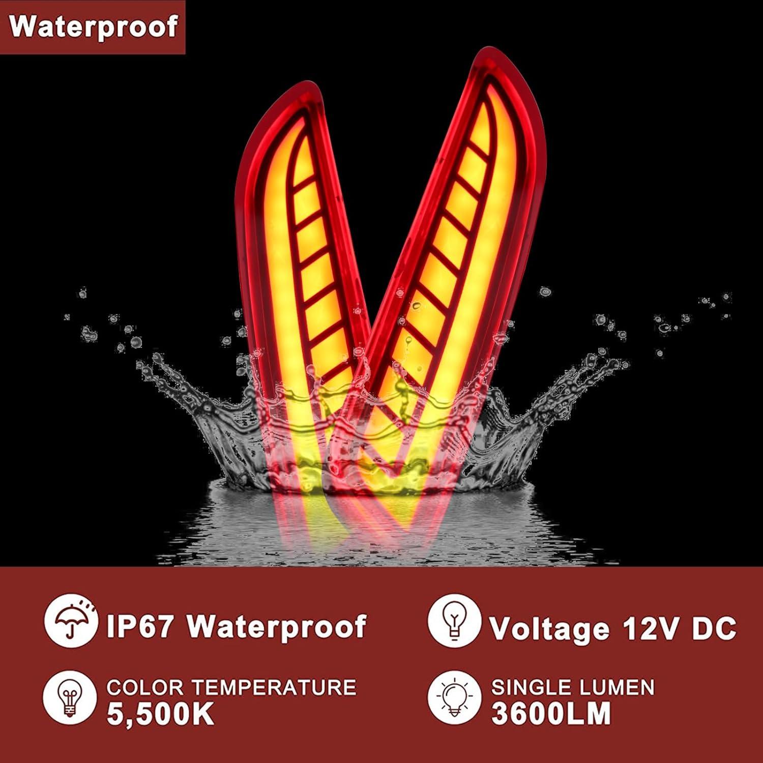 Luz Reflectora LED Parachoques Trasero BINQIGOO Toyota Corolla Cross 2021-2023
