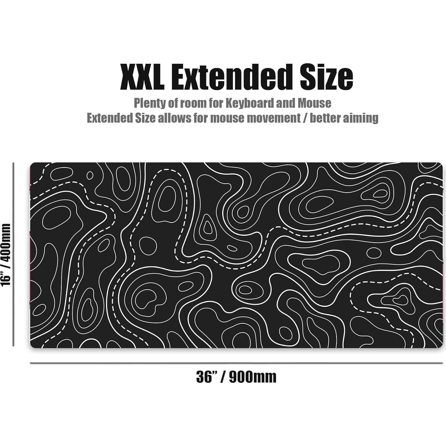 Alfombrilla de Ratón Kraken XXL Topográfica Negra 900mm x 400mm