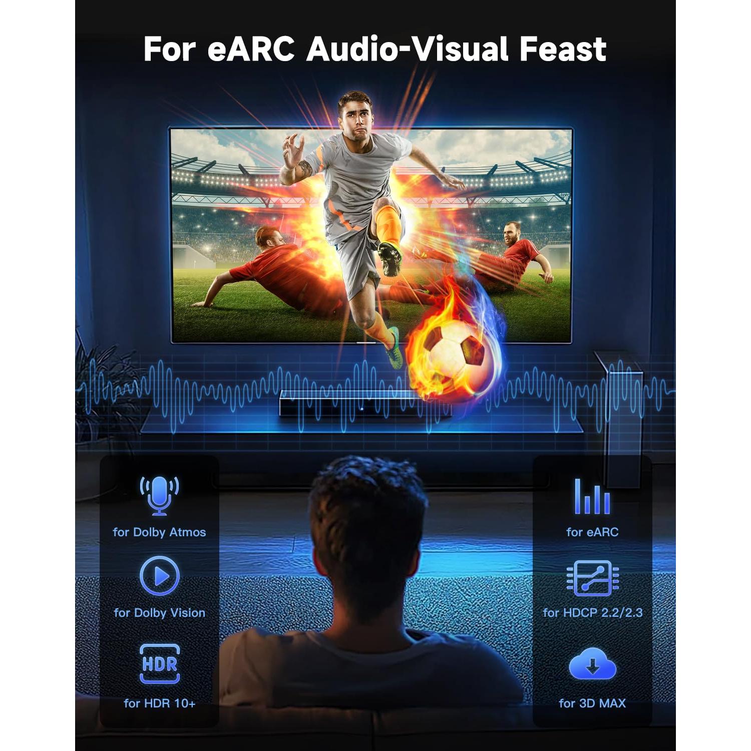 Cable HDMI 8K ARISKEEN 15.24m 48Gbps Alta Velocidad