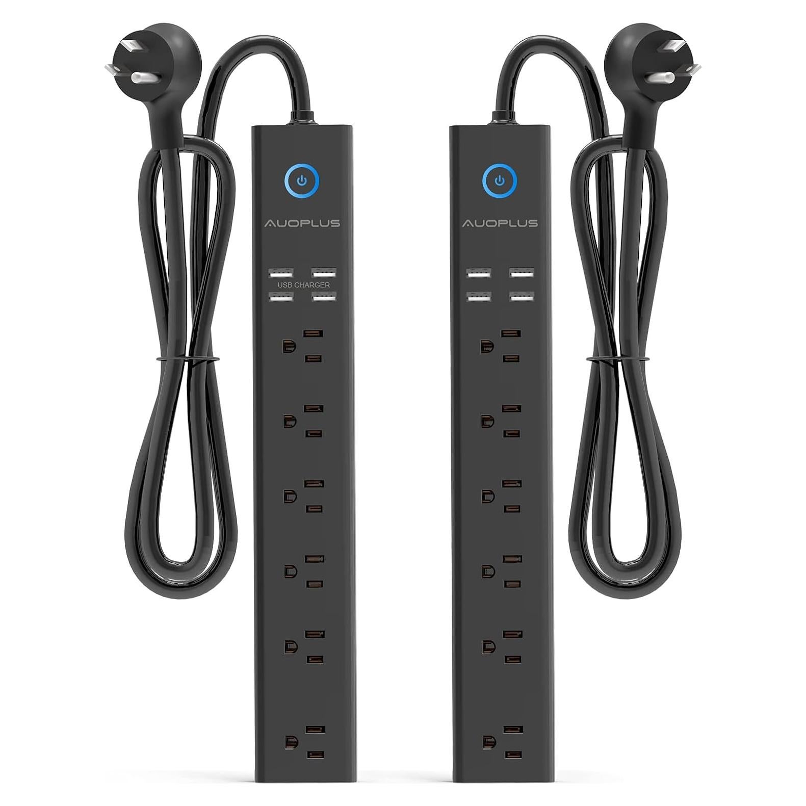 Regleta de Sobretensión AUOPLUS 6 Salidas 4 USB 1.83m