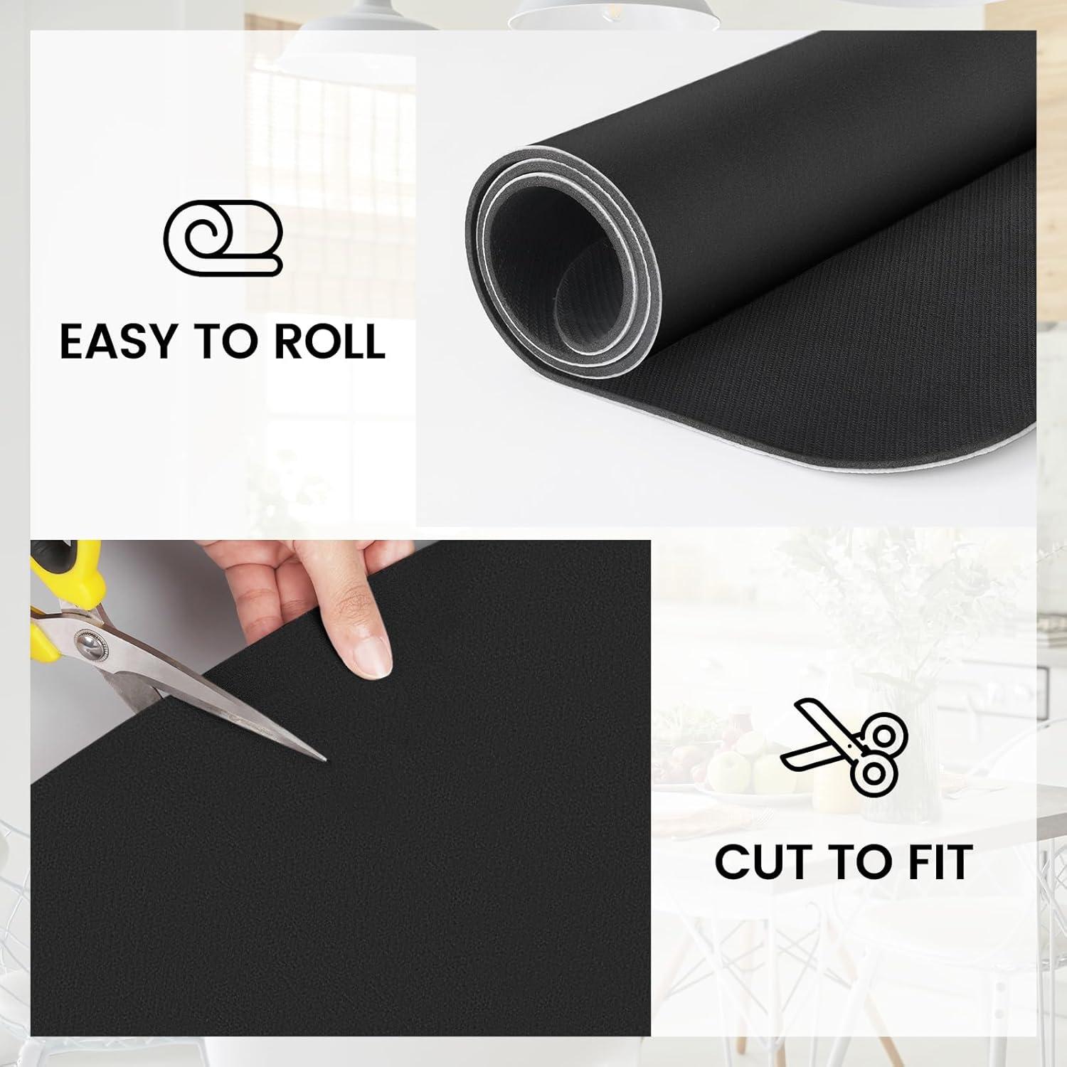 WISELIFE Alfombrilla Secar Platos 46x38cm Absorbente Negro