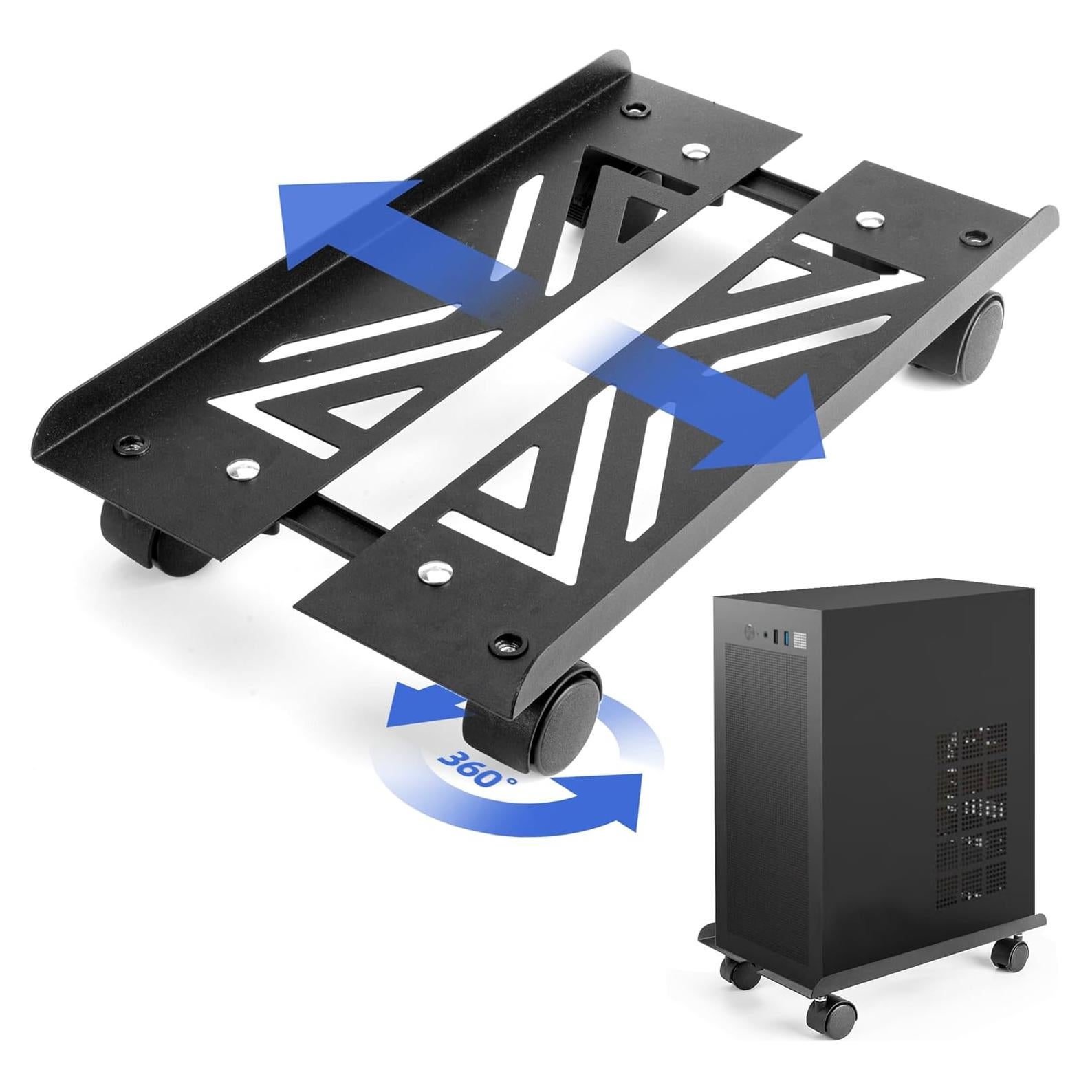 Soporte de CPU UCandy ajustable con ruedas 40x28,5 cm