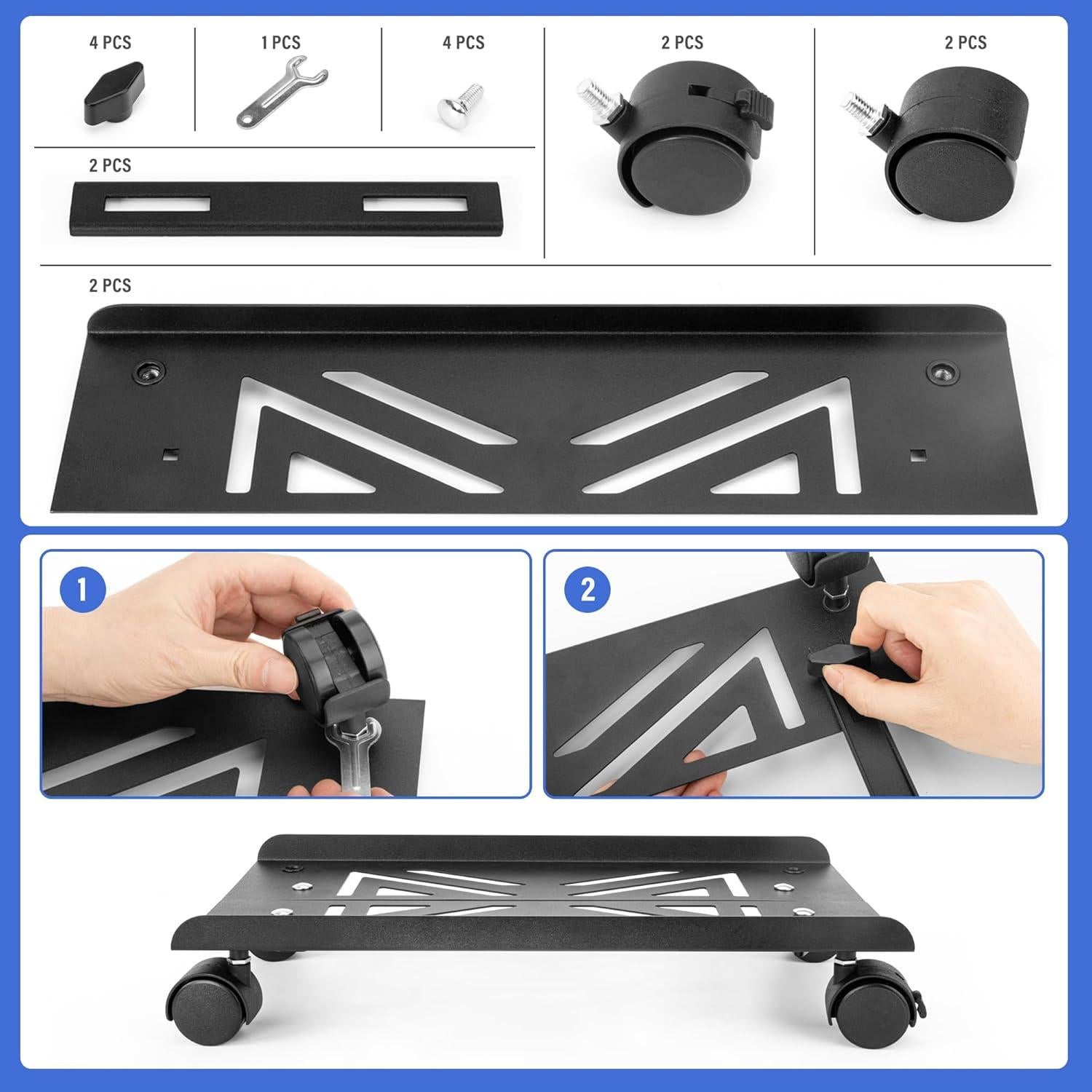Soporte de CPU UCandy ajustable con ruedas 40x28,5 cm