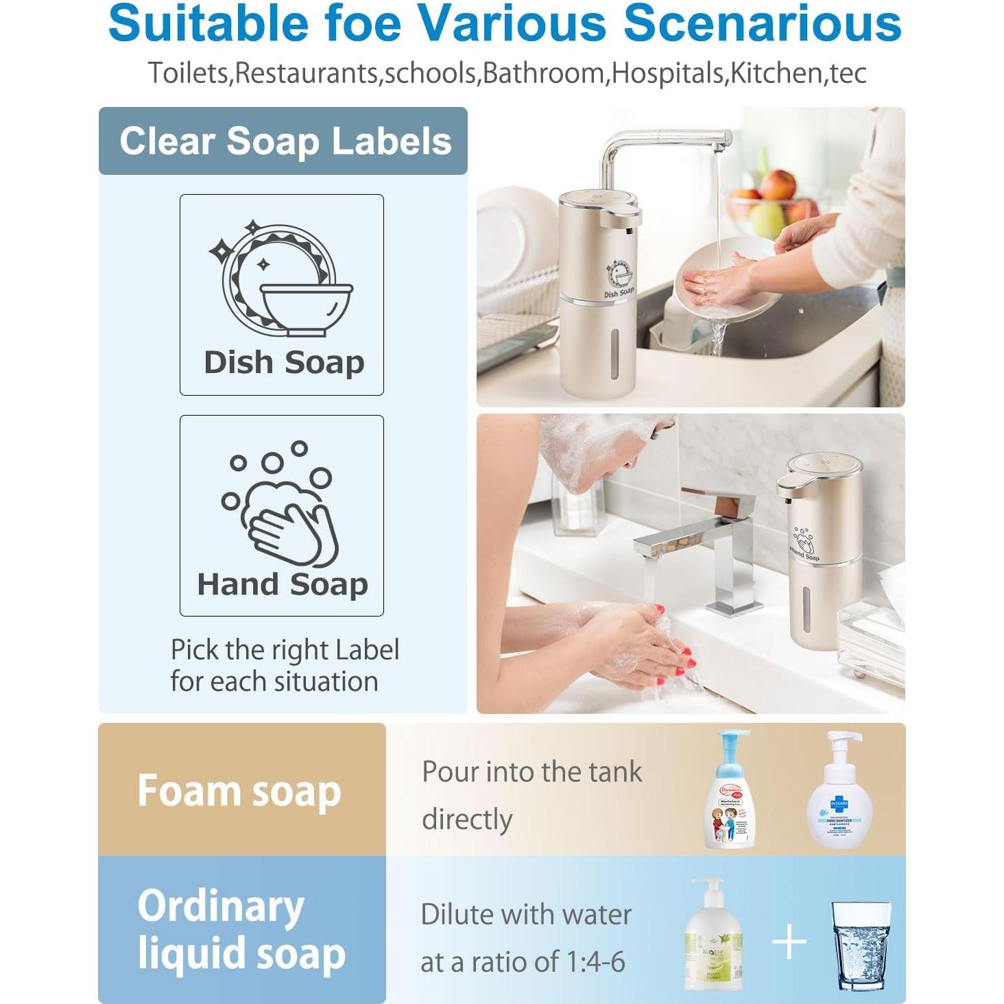 Dispensador Automático de Jabón Espumoso Gotofine 380ml USB