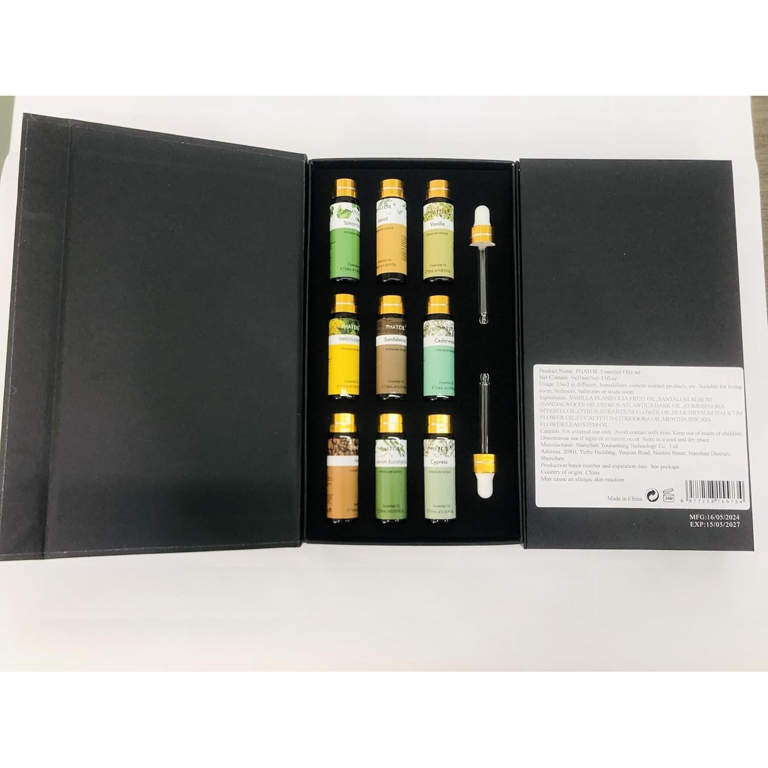 Conjunto de Aceites Esenciales PHATOIL 9x10ml Aromaterapia