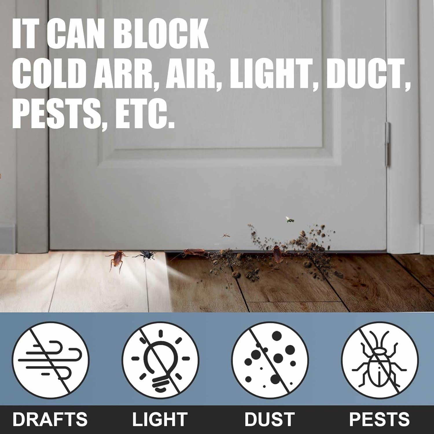 Sello de Puerta Doble Burbuja Pushglossy 91.5 cm Negro