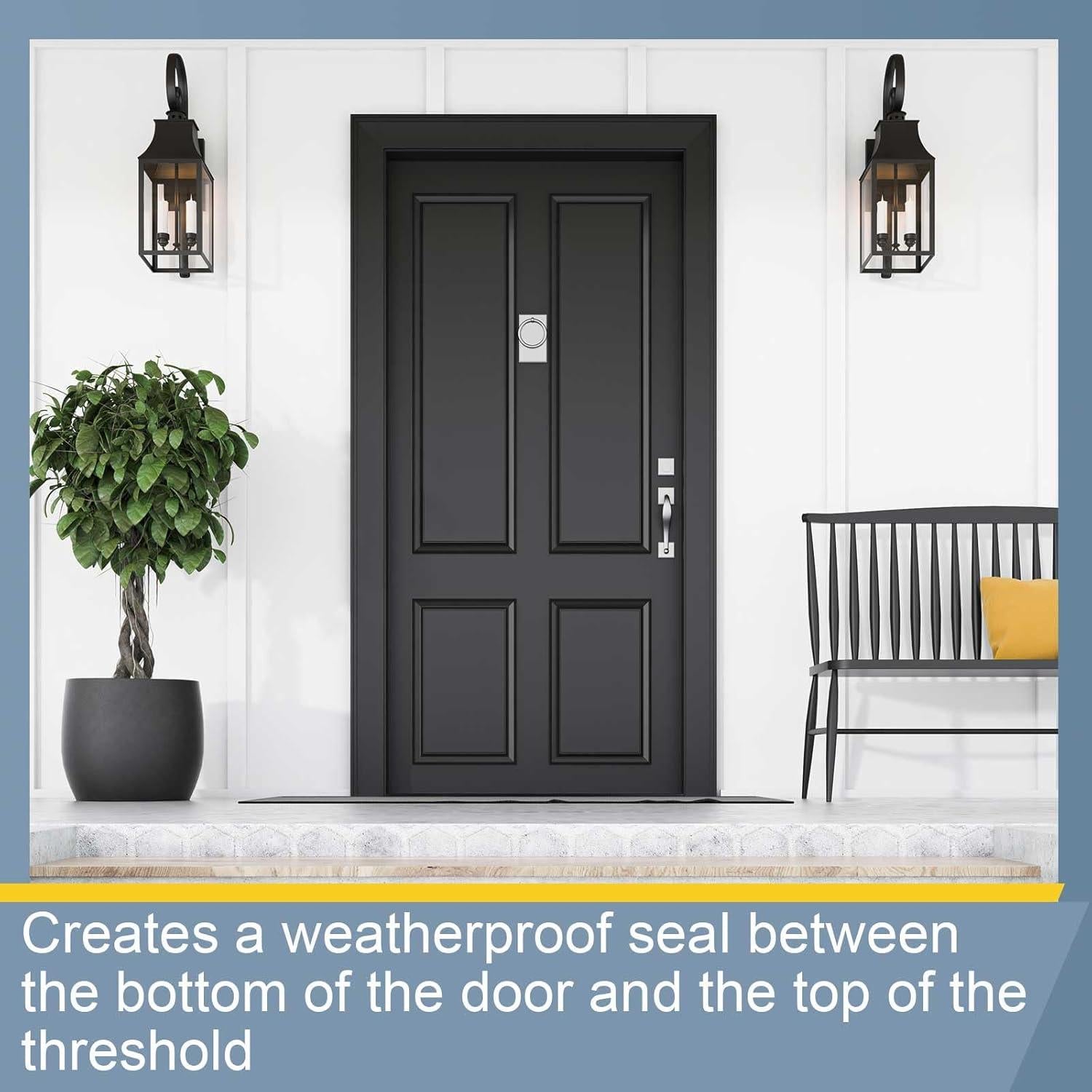 Sello de Puerta Doble Burbuja Pushglossy 91.5 cm Negro