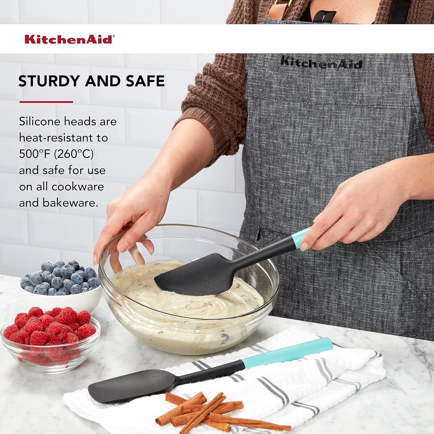 Juego de Espátulas KitchenAid 2 Piezas Aqua Sky Silicona
