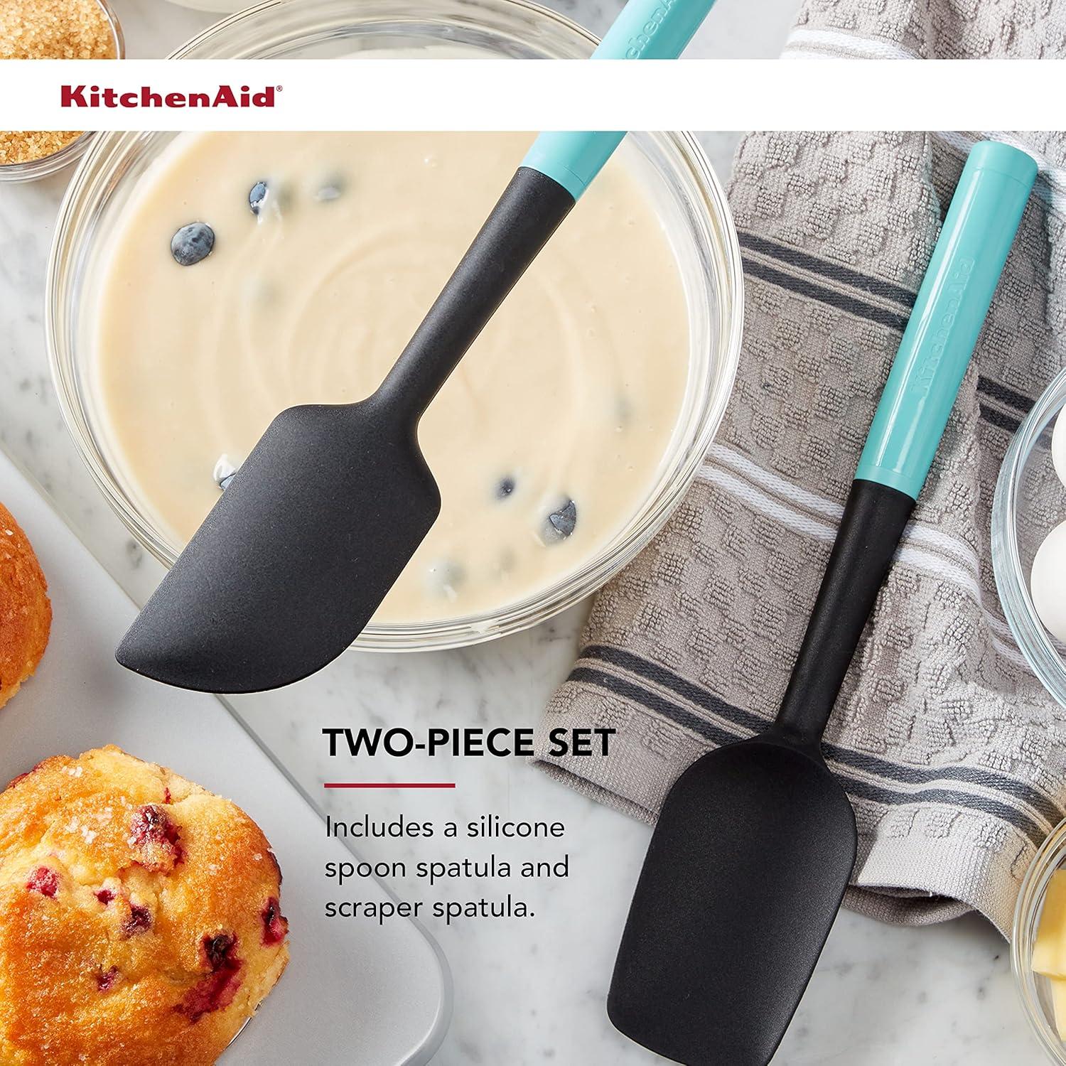 Juego de Espátulas KitchenAid 2 Piezas Aqua Sky Silicona