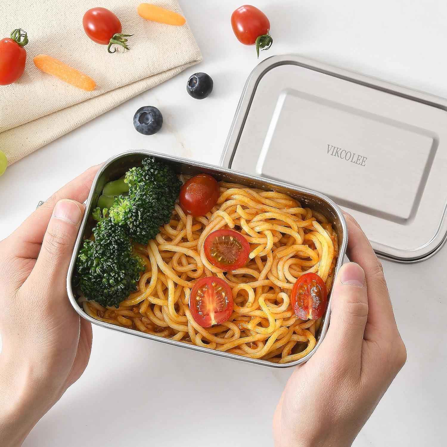 Caja Bento Acero Inoxidable VIKCOLEE 800ML A Prueba de Fugas