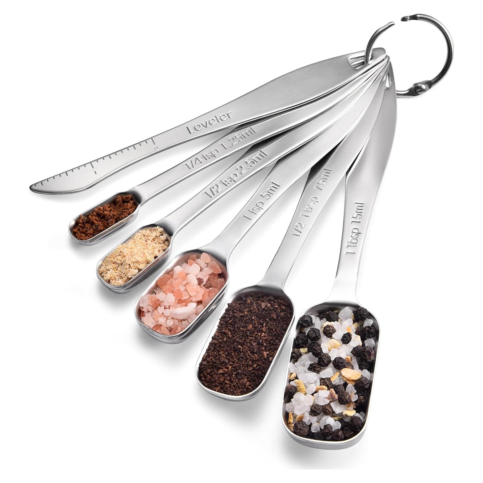 Juego de Cucharas Medidoras Acero Inoxidable Doosu 6 Piezas