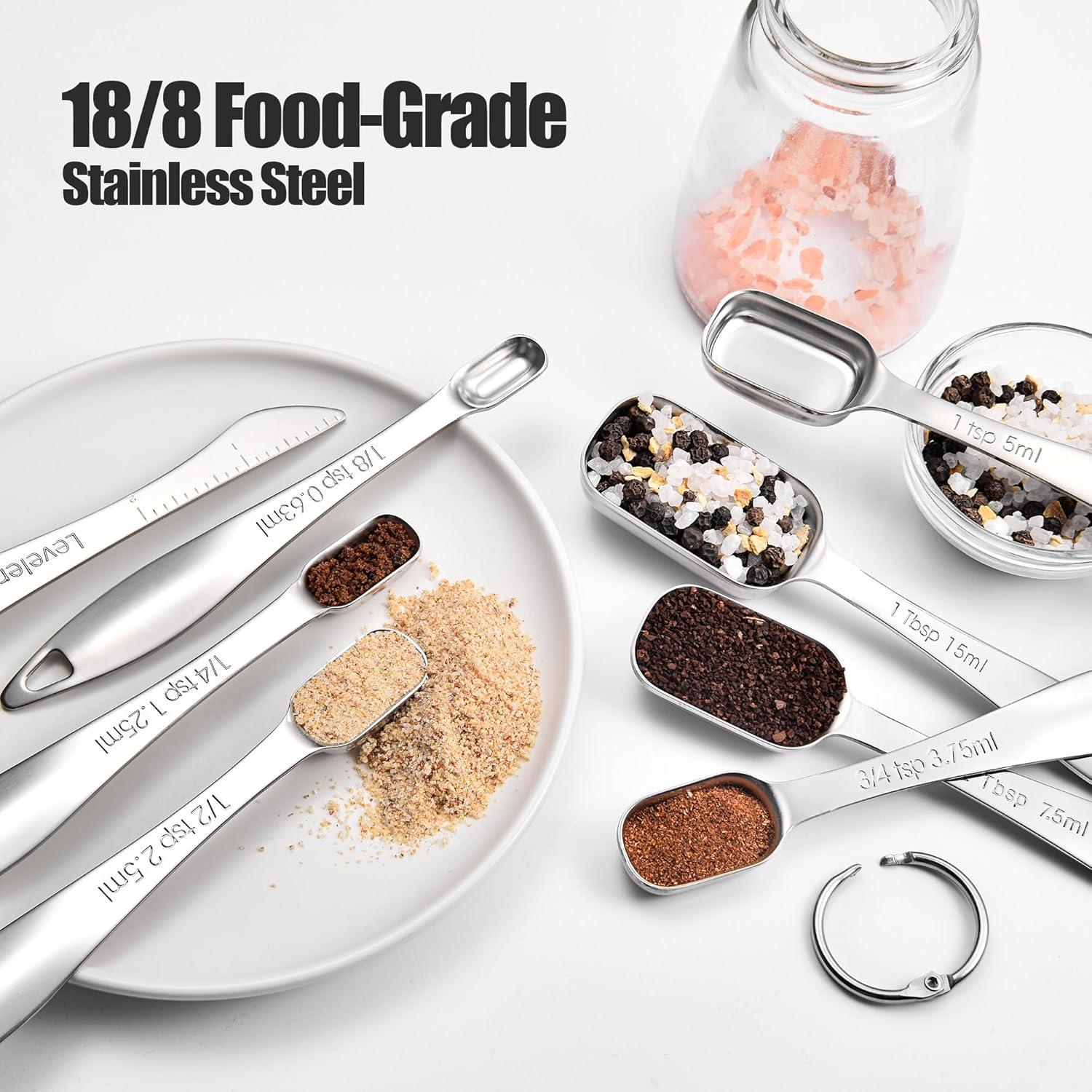 Juego de Cucharas Medidoras Acero Inoxidable Doosu 6 Piezas