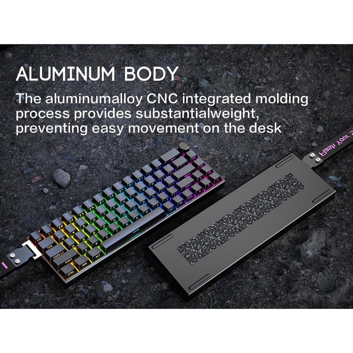 Teclado Mecánico Gaming BOYI 66Pro-Flash RGB USB-C 60%