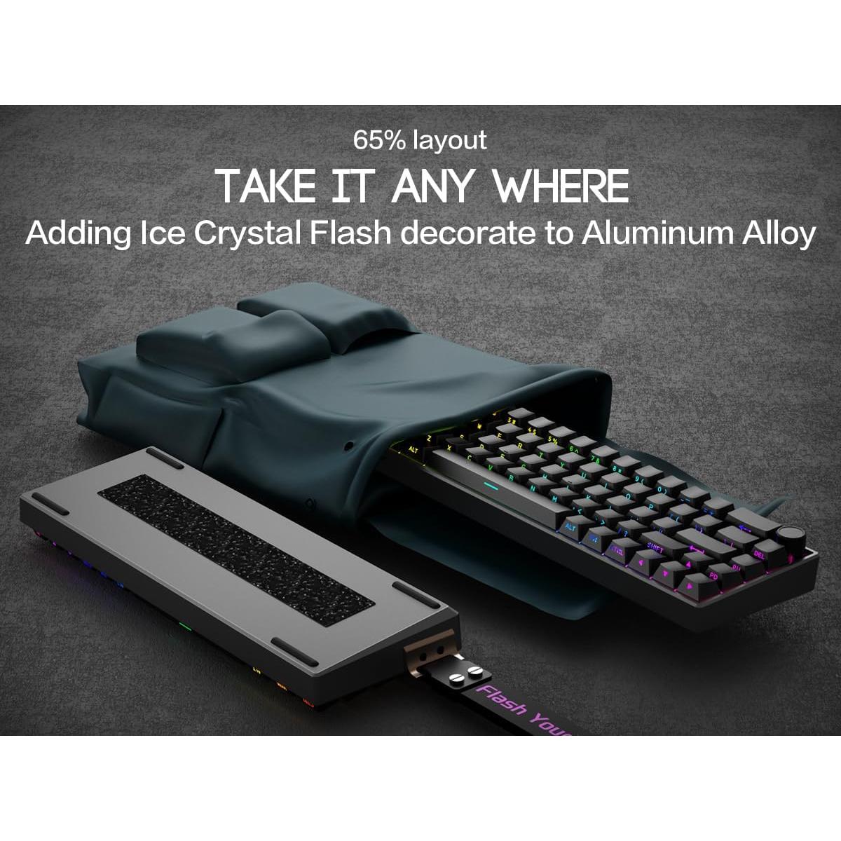 Teclado Mecánico Gaming BOYI 66Pro-Flash RGB USB-C 60%