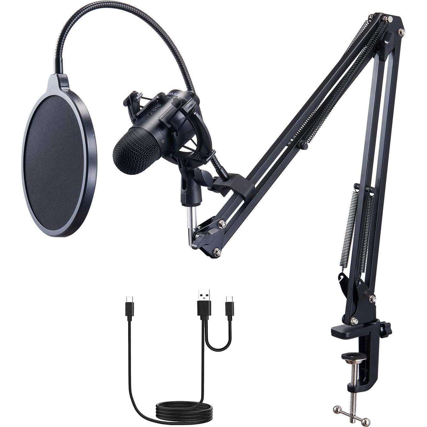 Micrófono USB VEVOR AK-V4, 192kHz/24-bit, Condensador Profesional