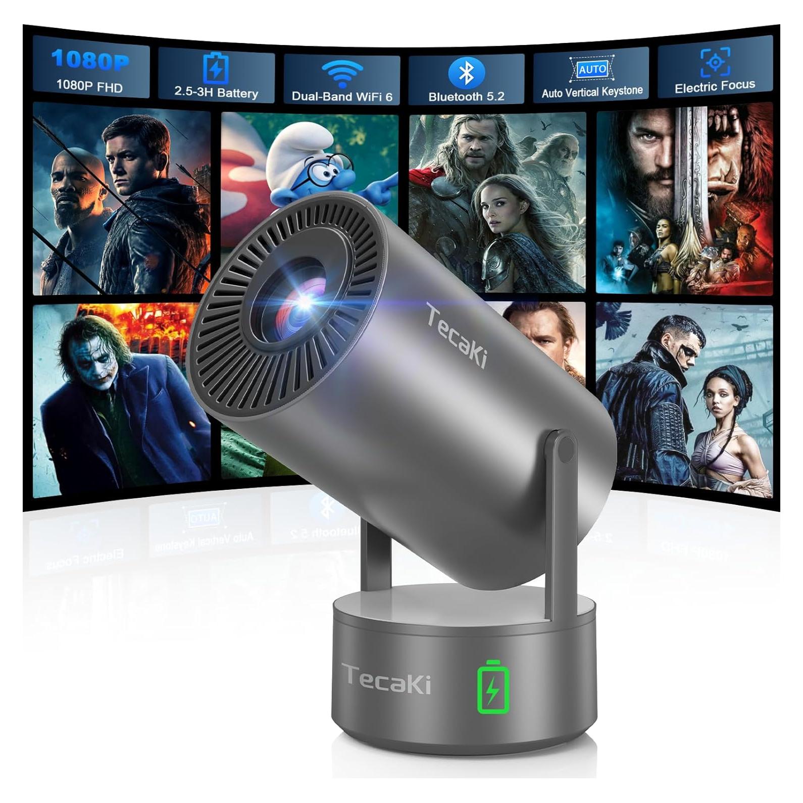 Proyector Portátil Tecaki X5OTD-US con Batería y WiFi