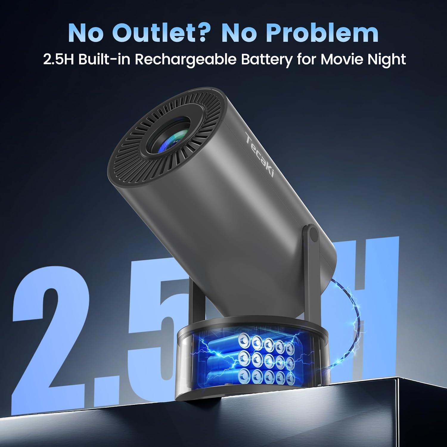 Proyector Portátil Tecaki X5OTD-US con Batería y WiFi