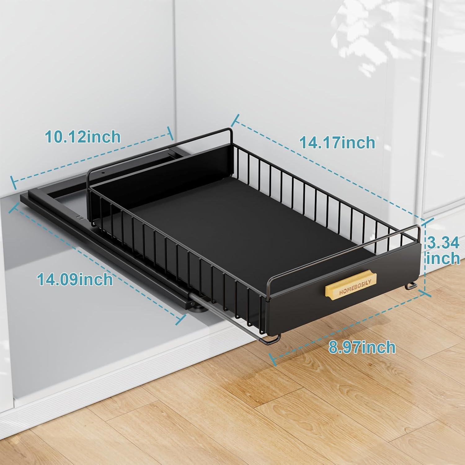 Organizador Bajo Fregadero HOMEBOSILY 2 Paquete Metal Negro