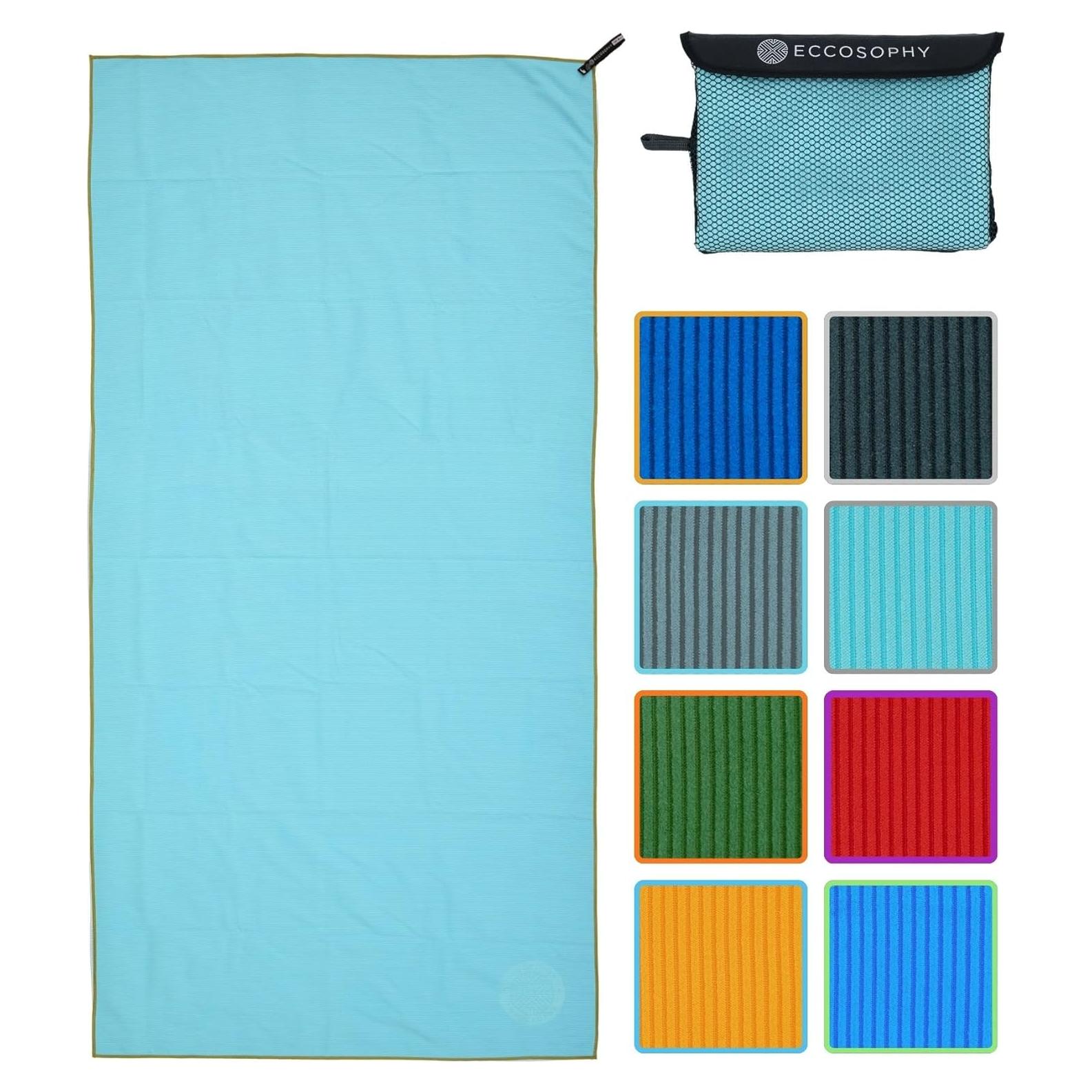 Toalla de Playa Microfibra ECCOSOPHY 101.6x50.8cm Aqua