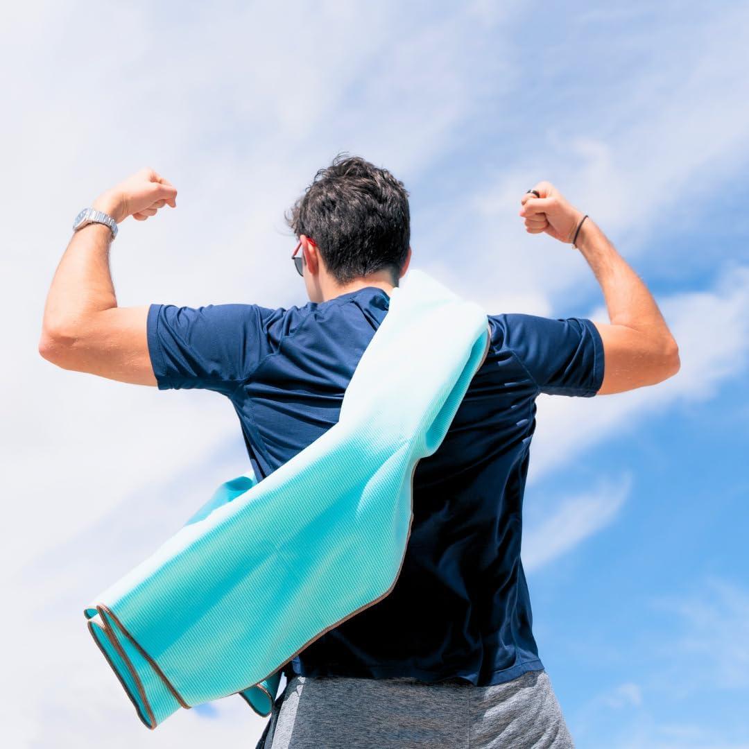 Toalla de Playa Microfibra ECCOSOPHY 101.6x50.8cm Aqua