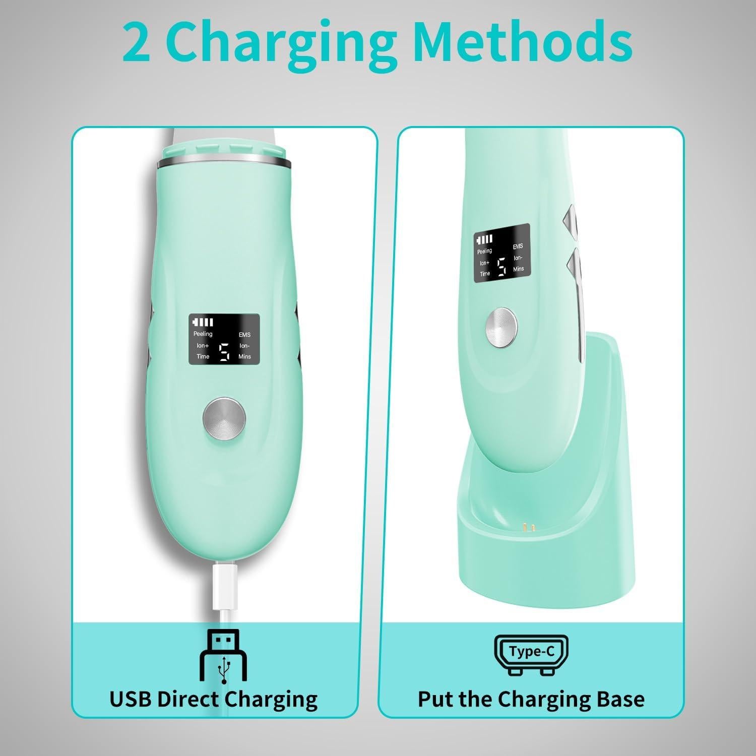 Espátula Facial Skin Scrubber QYCSL 4 en 1 Cuidado Piel Verde