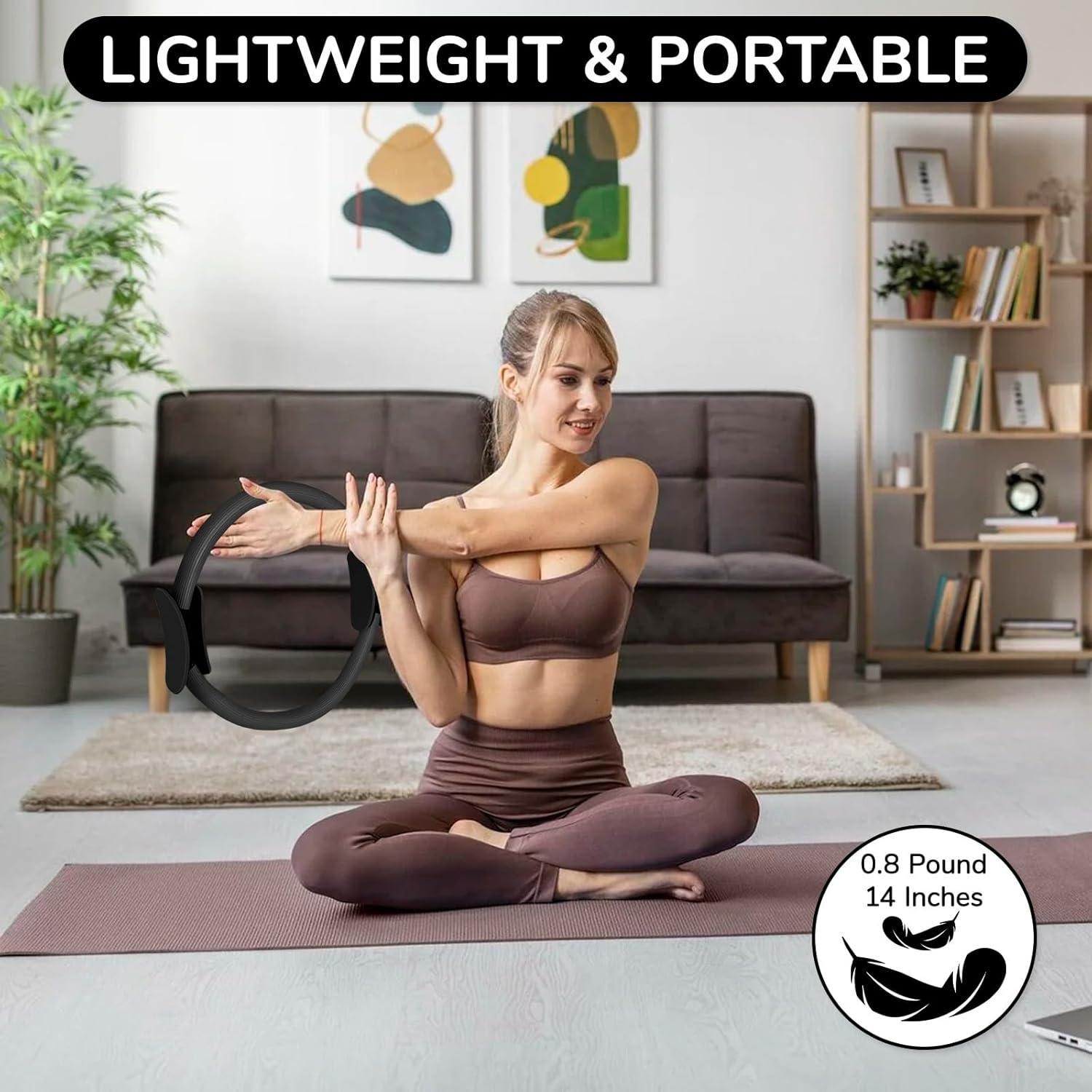 Conjunto de Anillos de Pilates TOPZGLEEY - 35.56 cm, 5 Bandas, Mini Pelota