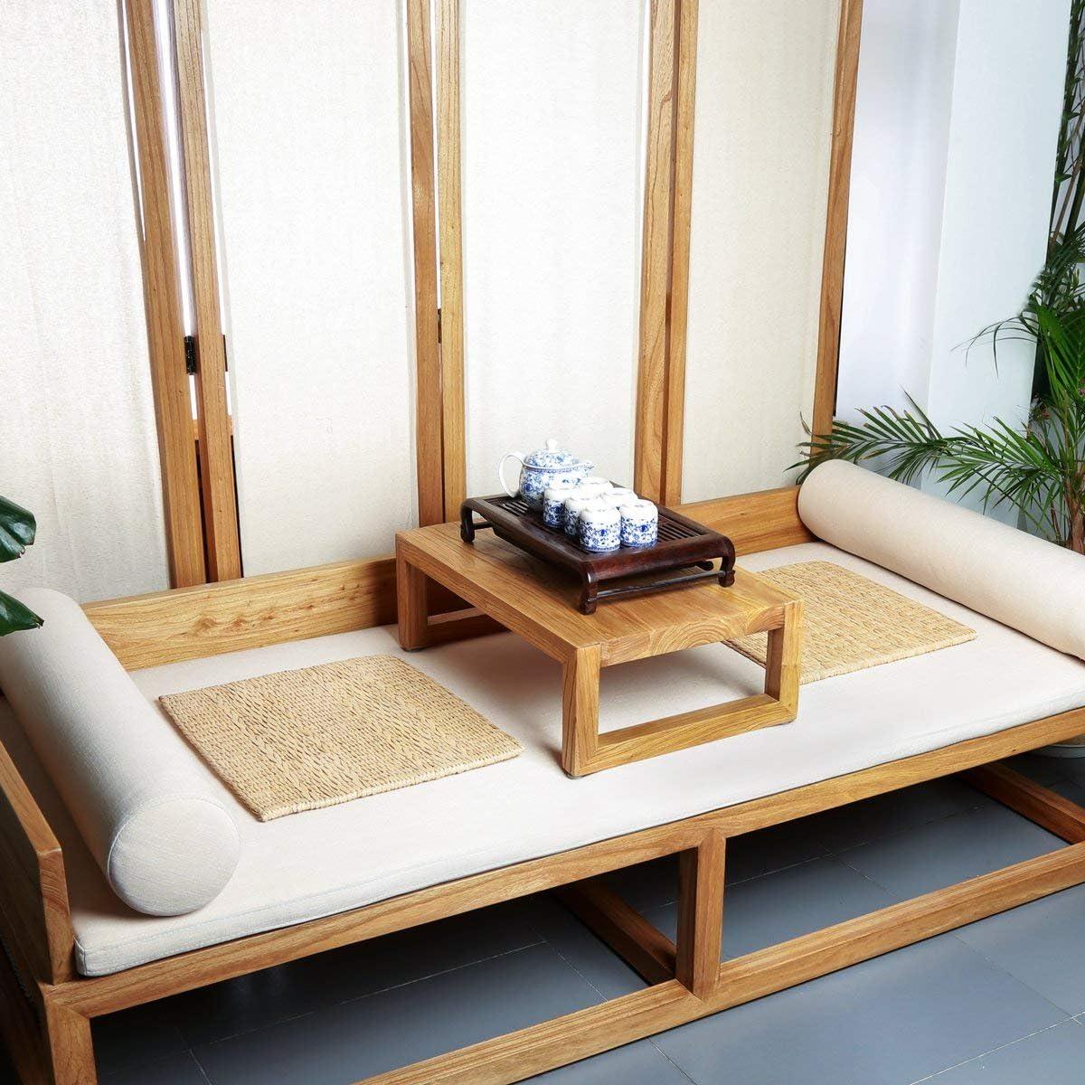 Cojín de Tatami Japonés HUAWELL Beige 45x40 cm Hecho a Mano