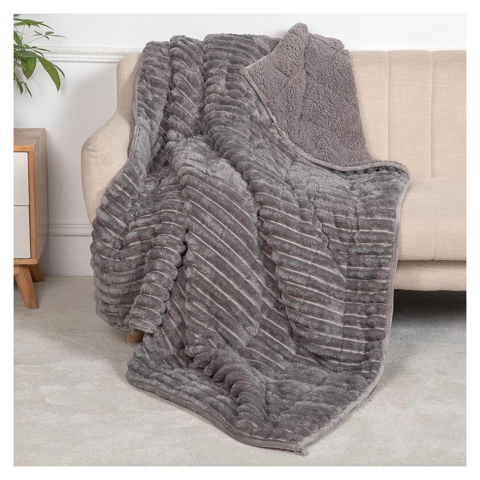 Manta con peso UINIU 121.92x182.88cm 5.44kg Sherpa Acanalado